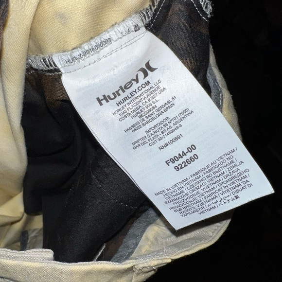 Hurley Nike Dri Fit Cream & Gray Acid Wash Hybrid Flat Front Shorts Mens Size 34 - Picture 8 of 11